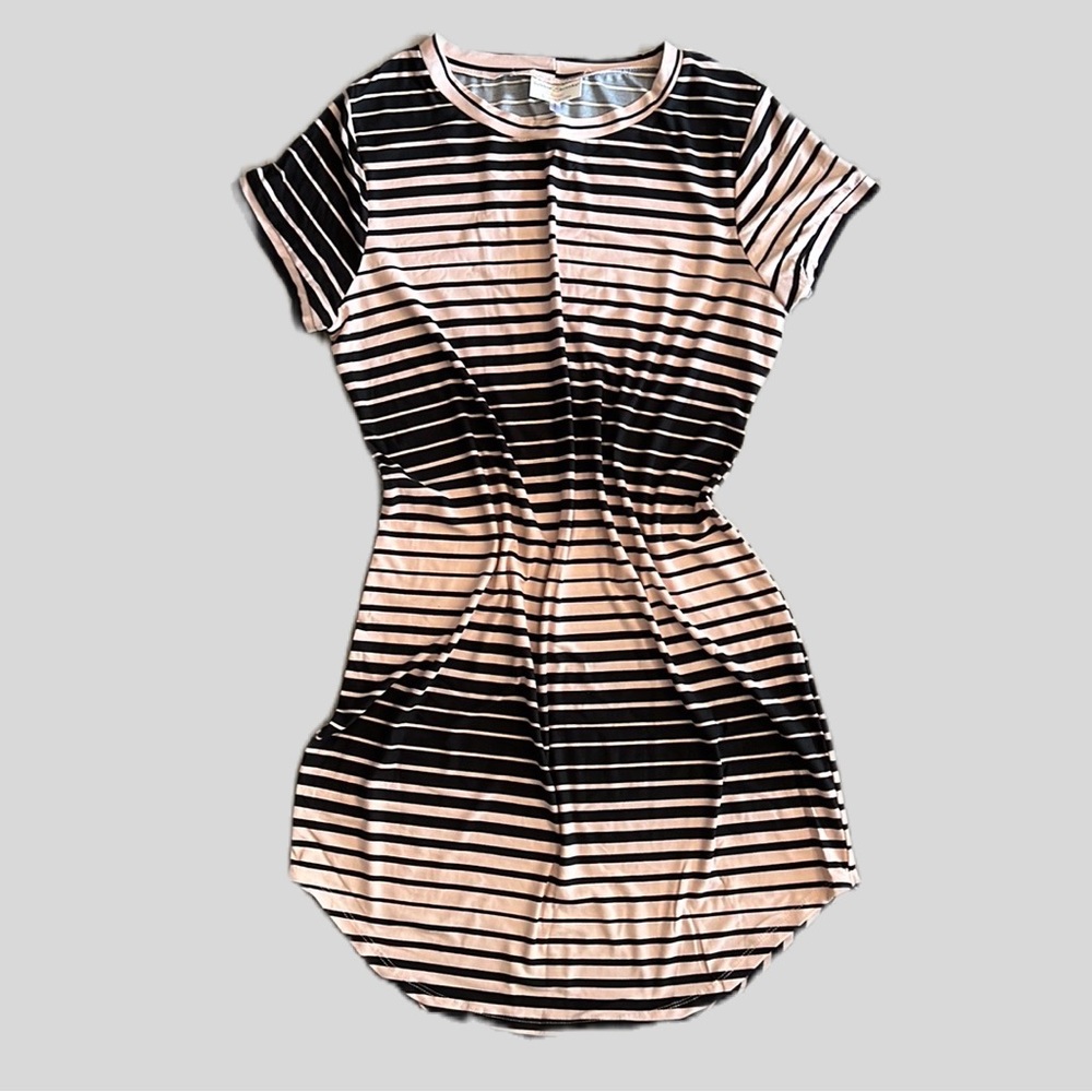 NWT Bobbie Brooks striped dress - stretchy- pink & black